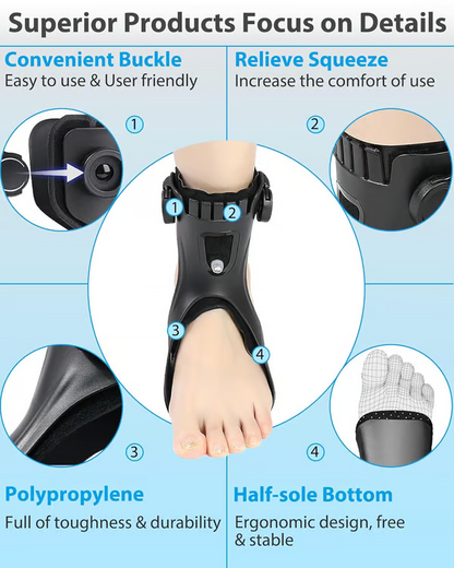 Foot drooping and inversion orthosis