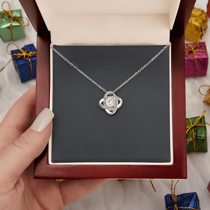 🌟 "To Someone Who Means the World to Me" 💖 Timeless Love Knot Necklace – A Gift They’ll Never Forget