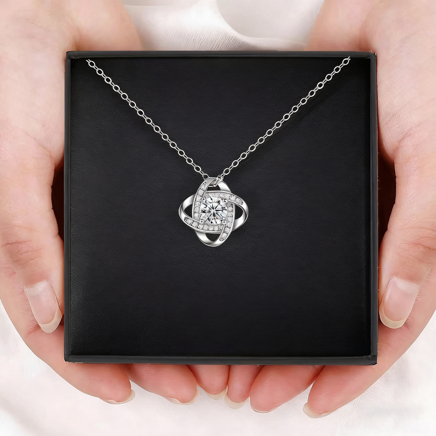 🌟 "To Someone Who Means the World to Me" 💖 Timeless Love Knot Necklace – A Gift They’ll Never Forget