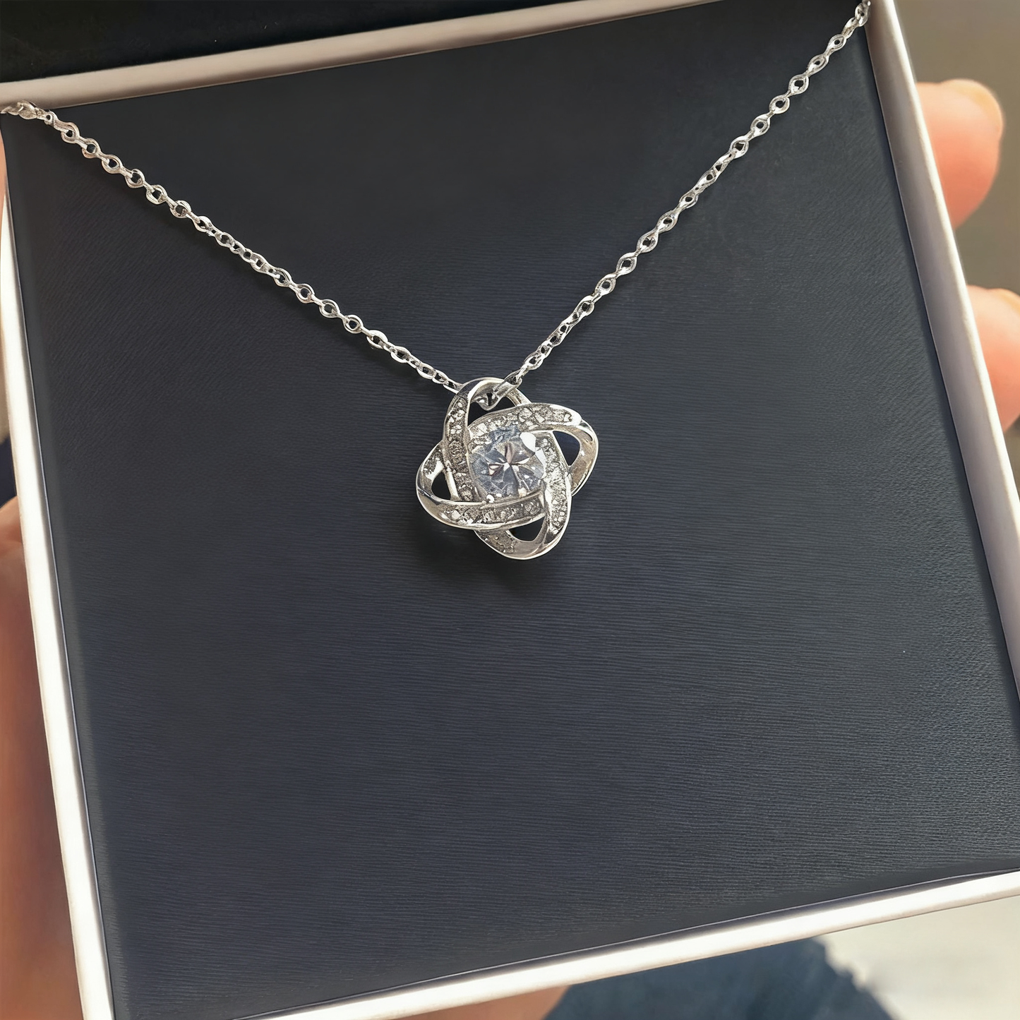 🌟 "To Someone Who Means the World to Me" 💖 Timeless Love Knot Necklace – A Gift They’ll Never Forget