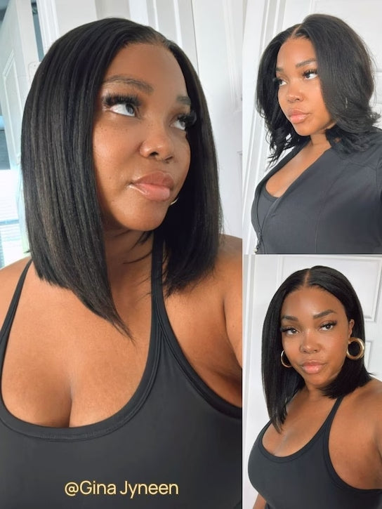 Straight Bob Wig 7x5 Pre-Bleached Natural Looking Glueless Wig