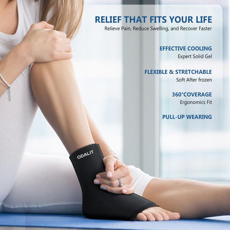❄️🔥ODALIT Cold & Hot Therapy Ankle Wrap: Flexible Gel Ice Pack for Fast Relief of Plantar Fasciitis, Sprains, and Swelling.