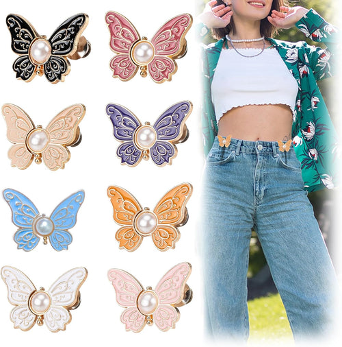🦋 No-Sew Butterfly Jean Clips – Instant Waist Adjuster for Jeans, Skirts & More ✨