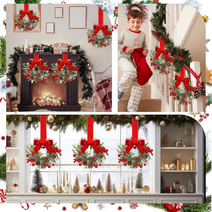🎄 Early Christmas Sale🔥 Christmas Mini Cabinet Wreath with Bow