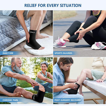 ❄️🔥ODALIT Cold & Hot Therapy Ankle Wrap: Flexible Gel Ice Pack for Fast Relief of Plantar Fasciitis, Sprains, and Swelling.