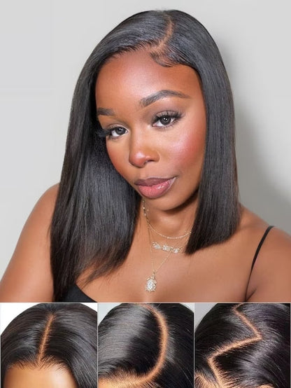 Straight Bob Wig 7x5 Pre-Bleached Natural Looking Glueless Wig