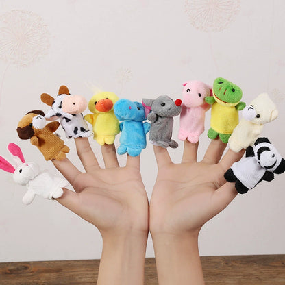 Finger Plush Puppet Set – 5 Themed Collections | Soft & Safe Early Learning Toys for Kids (Animals, Family, Ocean, Fruits, Christmas)