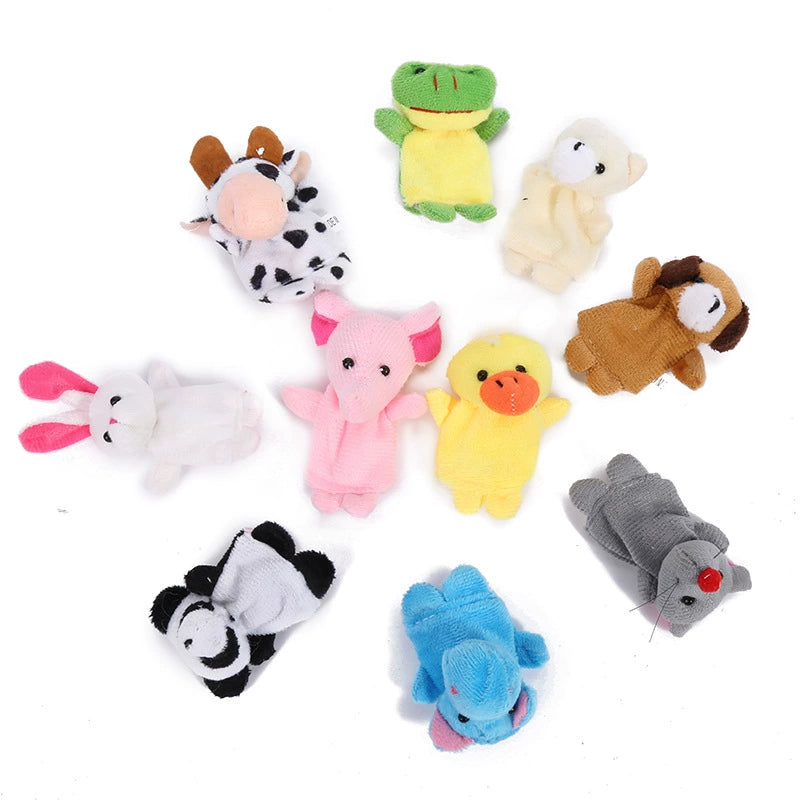 Finger Plush Puppet Set – 5 Themed Collections | Soft & Safe Early Learning Toys for Kids (Animals, Family, Ocean, Fruits, Christmas)