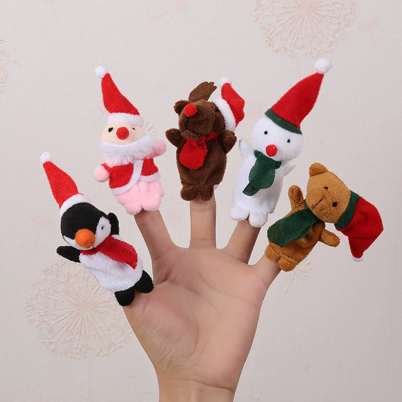 Finger Plush Puppet Set – 5 Themed Collections | Soft & Safe Early Learning Toys for Kids (Animals, Family, Ocean, Fruits, Christmas)