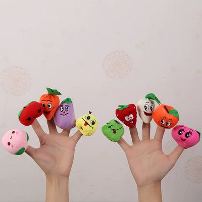 Finger Plush Puppet Set – 5 Themed Collections | Soft & Safe Early Learning Toys for Kids (Animals, Family, Ocean, Fruits, Christmas)