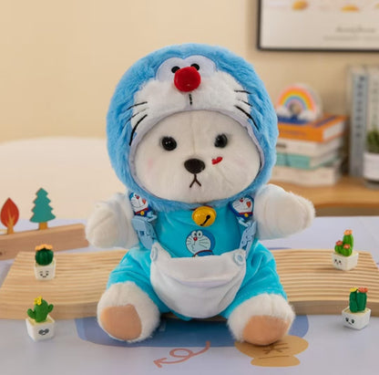 Furry Dinosaur Bear | Handmade Jointed Teddy Bear Gift | 30cm Doll Clothes