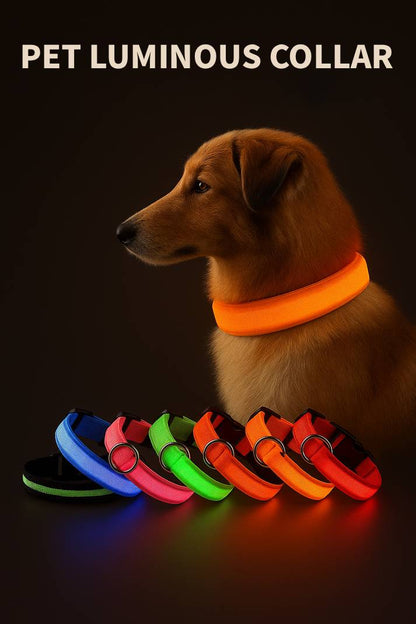 Pet luminous collar - rechargeable LED collar - Teddy/golden retriever/large, medium and small dog pet collar
