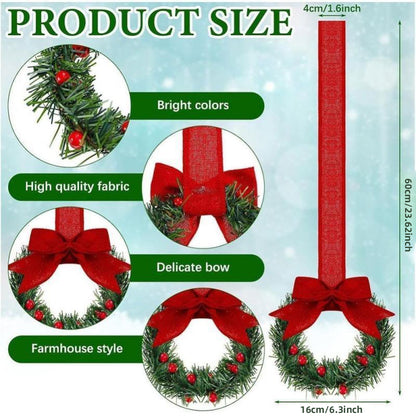 🎄 Early Christmas Sale🔥 Christmas Mini Cabinet Wreath with Bow