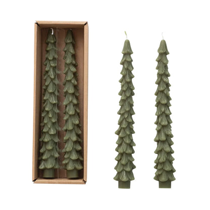 🎄 Green Christmas Tree Candle – Festive Holiday Decor for Your Home 🕯️, Set of 2