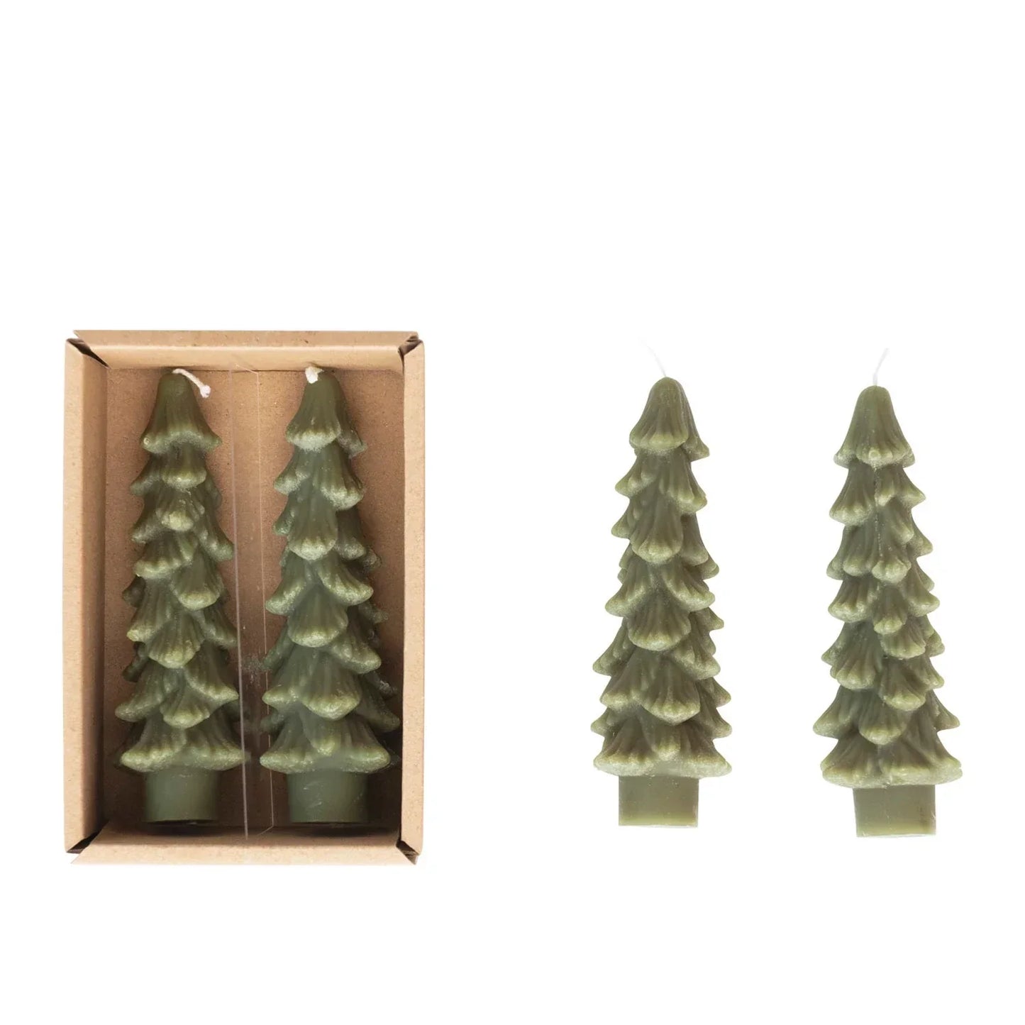 🎄 Green Christmas Tree Candle – Festive Holiday Decor for Your Home 🕯️, Set of 2